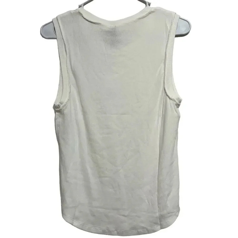 Bobi women’s NWT’s ribbed high neck tank. Cream color. Size medium - Picture 2 of 5